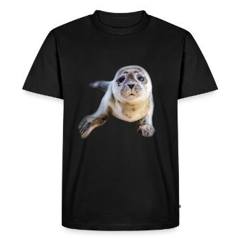 Seal baby seal North Sea gift - Men's Premium Organic T-Shirt - black - Front - Nico (187cm)