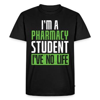 Étudiant en pharmacie Pas de vie - T-shirt Premium bio Homme - noir - Devant - Nico (187cm)