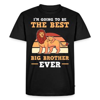 Je suis le meilleur frère de la vie - T-shirt Premium bio Homme - noir - Devant - Nico (187cm)