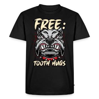 Pitbull dents dent gratuit - T-shirt Premium bio Homme - noir - Devant - Nico (187cm)