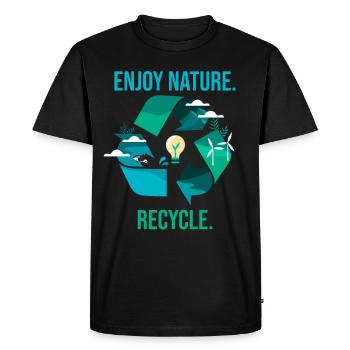Recyclage Environnement Protection de la nature - T-shirt Premium bio Homme - noir - Devant - Nico (187cm)