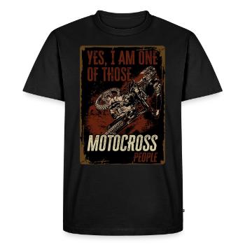 Cross moteur - T-shirt Premium bio Homme - noir - Devant - Nico (187cm)