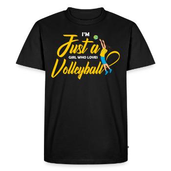 Just A Girl Who Loves Volley-ball Gifts For Teen - T-shirt Premium bio Homme - noir - Devant - Nico (187cm)