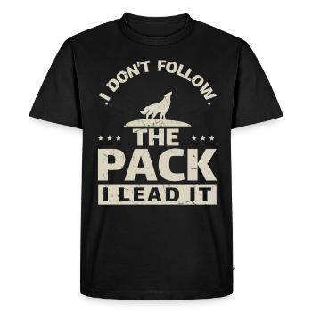 I Lead The Pack Wolf Wolves Alpha - Men's Premium Organic T-Shirt - black - Front - Nico (187cm)