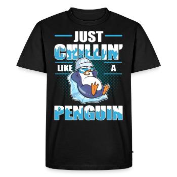 Just Chillin Like A Penguin Funny Chill Antarctica - Men's Premium Organic T-Shirt - black - Front - Nico (187cm)