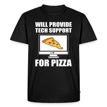 Will Provide Tech Support For Pizza Tech Support - Men's Premium Organic T-Shirt - black - Front - Nico (187cm)