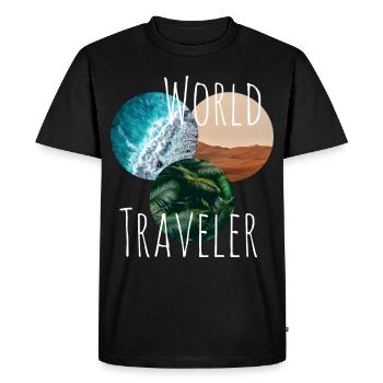 World tour - Men's Premium Organic T-Shirt - black - Front - Nico (187cm)