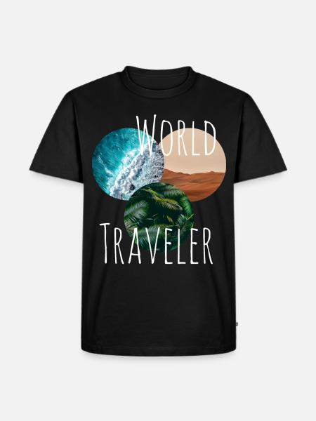 Weltreise - Männer Premium Bio T-Shirt - Schwarz