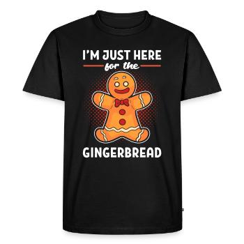 Je suis juste ici pour le pain d'épice homme en - T-shirt Premium bio Homme - noir - Devant - Nico (187cm)