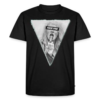 Fuck you cool chemise imprimée photo - T-shirt Premium bio Homme - noir - Devant - Nico (187cm)