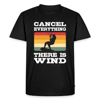 Cancel Everything There Is Wind Kitesurfing - Men's Premium Organic T-Shirt - black - Front - Nico (187cm)