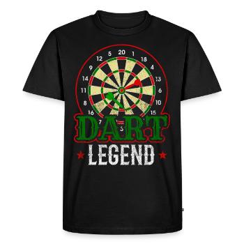 Dart Legend Joueur de fléchettes Bullseye - T-shirt Premium bio Homme - noir - Devant - Nico (187cm)