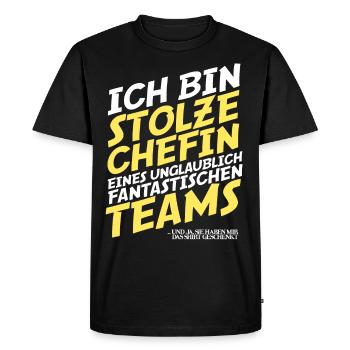 Fier patron d’un fantastique bureau de chef d’équipe - T-shirt Premium bio Homme - noir - Devant - Nico (187cm)