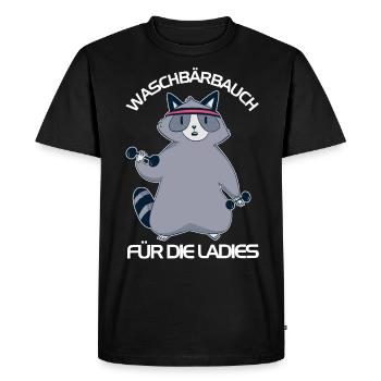 Raton laveur Ventre Raton laveur Bière Ventre Bière Buveur de bière - T-shirt Premium bio Homme - noir - Devant - Nico (187cm)
