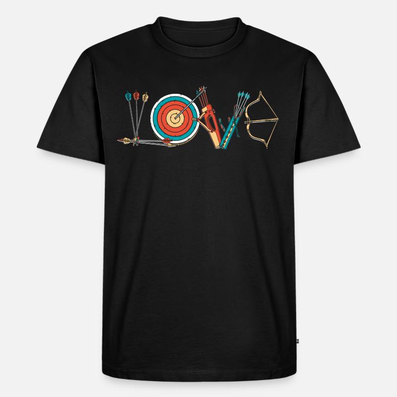 Bogenschütze Pfeil & Bogen Bogenschießen Geschenk - Männer Premium Bio T-Shirt - Schwarz