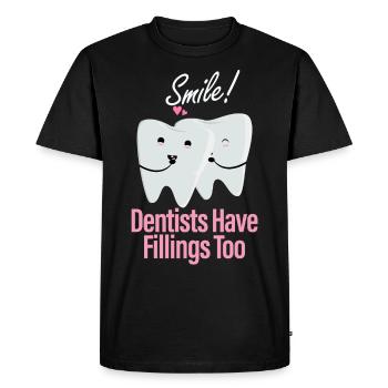 Dentists have fillings to dentists - Men's Premium Organic T-Shirt - black - Front - Nico (187cm)