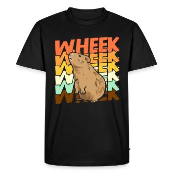Wheek Cochon d’Inde Cochon d’Inde Cadeau - T-shirt Premium bio Homme - noir - Devant - Nico (187cm)