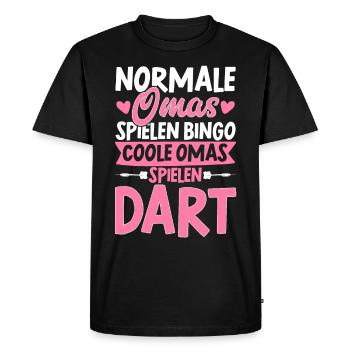 Coole Omas Spielen Dart Geschenk Darts Dartscheibe - Männer Premium Bio T-Shirt - Schwarz - Vorne - Nico (187cm)
