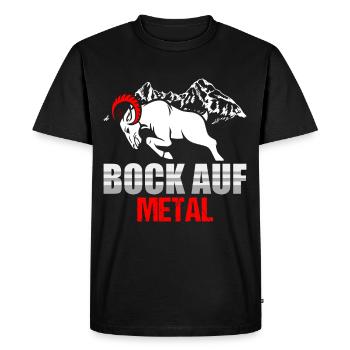 Heavy Metal Bock sur Métal - T-shirt Premium bio Homme - noir - Devant - Nico (187cm)