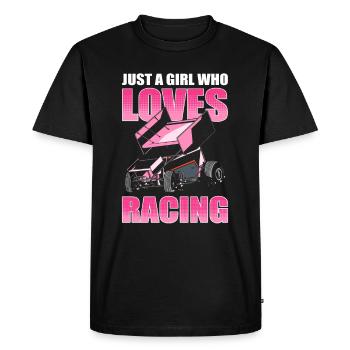 Je suis juste une fille qui aime la piste de terre battue - T-shirt Premium bio Homme - noir - Devant - Nico (187cm)