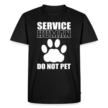 Service Humain Ne pas caresser les propriétaires de chiens - T-shirt Premium bio Homme - noir - Devant - Nico (187cm)