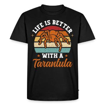 Life Is Better With A Tarantula Arachnid Spider - Men's Premium Organic T-Shirt - black - Front - Nico (187cm)