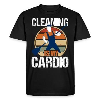 Cleaning Is My Cardio Housekeeping Housekeeper - Men's Premium Organic T-Shirt - black - Front - Nico (187cm)