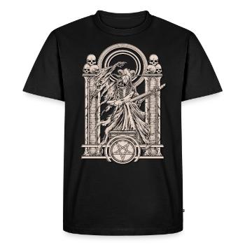 satan, diable, musicien, rocker, fan de métal, noir, - T-shirt Premium bio Homme - noir - Devant - Nico (187cm)