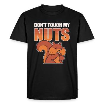 Ne touchez pas à mes noix Écureuil Animal - T-shirt Premium bio Homme - noir - Devant - Nico (187cm)