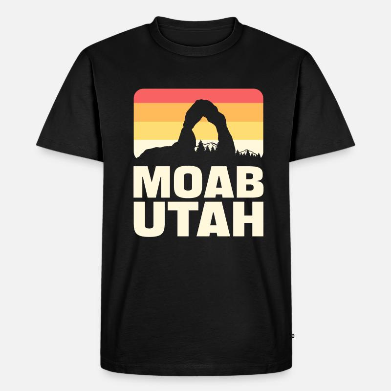 Moab Utah Vitange Mountain - Männer Premium Bio T-Shirt - Schwarz
