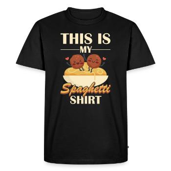 This Is My Spaghetti Shirt - Men's Premium Organic T-Shirt - black - Front - Nico (187cm)