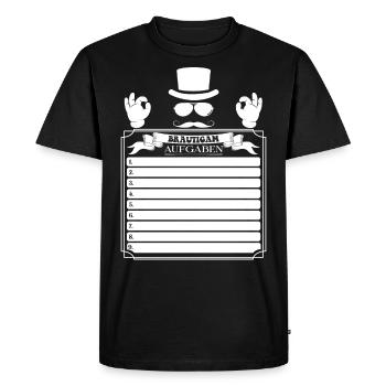 JGA Aufgaben Herren DIY - Männer Premium Bio T-Shirt - Schwarz - Vorne - Nico (187cm)