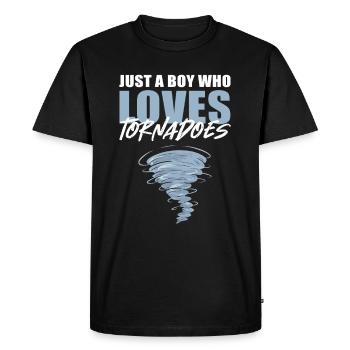 Juste un garçon qui aime les tornades Tornado Storm - T-shirt Premium bio Homme - noir - Devant - Nico (187cm)