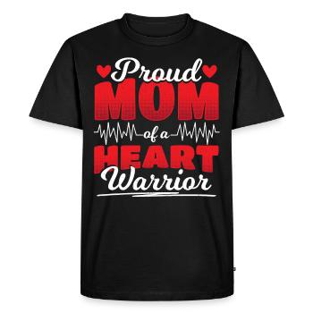 Proud Mom of a Heart Warrior Mother Heart Warrior - Men's Premium Organic T-Shirt - black - Front - Nico (187cm)