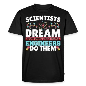 Les scientifiques rêvent de faire de grandes choses - T-shirt Premium bio Homme - noir - Devant - Nico (187cm)