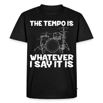 Tambour Batteur Batteur Batterie Musicien - T-shirt Premium bio Homme - noir - Devant - Nico (187cm)
