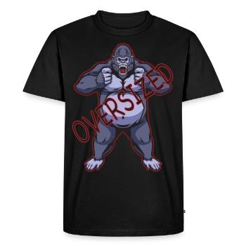 Gorilla Oversized Powerlifting Heavyweight Bulking - Men's Premium Organic T-Shirt - black - Front - Nico (187cm)