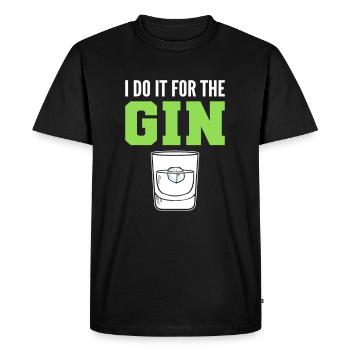 I Do It For The Gin - Men's Premium Organic T-Shirt - black - Front - Nico (187cm)