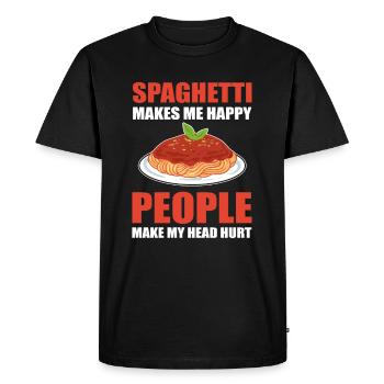 Spaghetti Make Me Happy People Make My Head Hurt - Men's Premium Organic T-Shirt - black - Front - Nico (187cm)