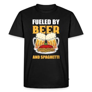 Fueled By Beer and Spaghetti - Men's Premium Organic T-Shirt - black - Front - Nico (187cm)