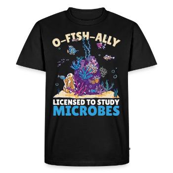 O-Fish-Ally Licensed To Study Microbes Marine - Men's Premium Organic T-Shirt - black - Front - Nico (187cm)