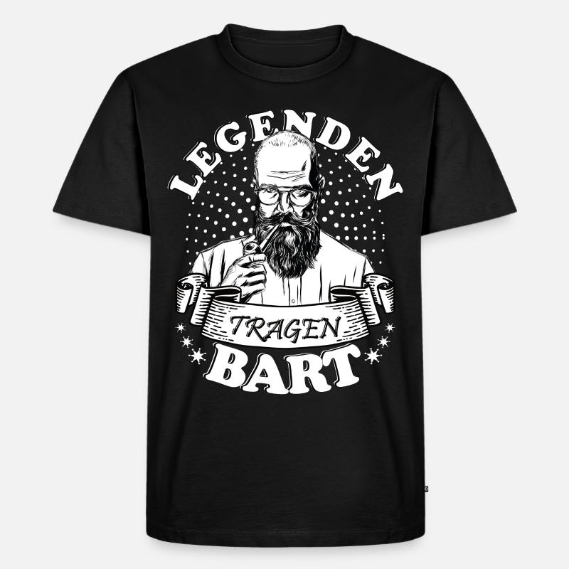 Legenden tragen Bart - Männer Premium Bio T-Shirt - Schwarz