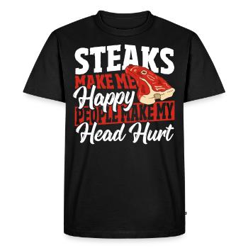 Grill Grill BBQ BBQ Grillades Saison Barbecue - T-shirt Premium bio Homme - noir - Devant - Nico (187cm)