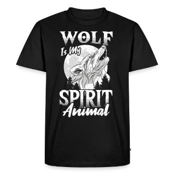 Wolf Is My Spirit Animal Wolves - Men's Premium Organic T-Shirt - black - Front - Nico (187cm)