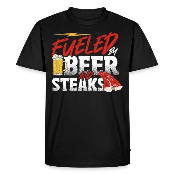 Grillades Grill BBQ Cuisson Grill Saison Bière Grillades - T-shirt Premium bio Homme - noir - Devant - Nico (187cm)