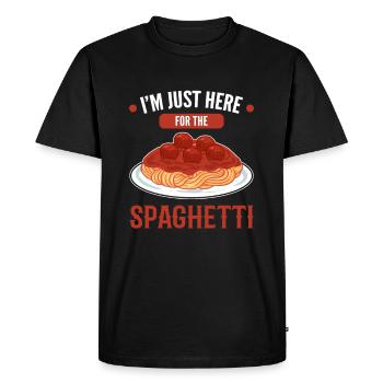 I'm Just Here For The Spaghetti Pasta - Men's Premium Organic T-Shirt - black - Front - Nico (187cm)