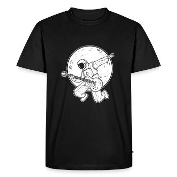 Guitariste astronaute guitariste - T-shirt Premium bio Homme - noir - Devant - Nico (187cm)
