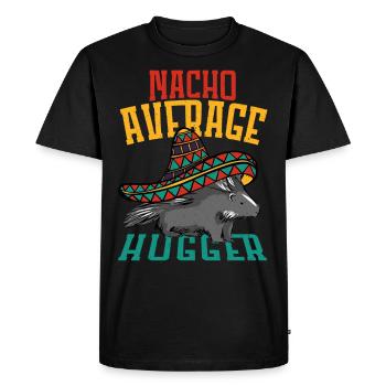 Nacho Average Hugger Porcupine Hedgehog - Men's Premium Organic T-Shirt - black - Front - Nico (187cm)