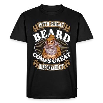 Avec une grande barbe vient une grande responsabilité Bart - T-shirt Premium bio Homme - noir - Devant - Nico (187cm)