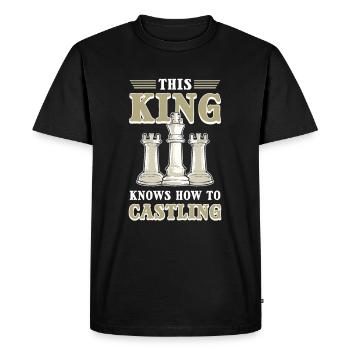 This King Knows How To Castling Chess Board Game - Men's Premium Organic T-Shirt - black - Front - Nico (187cm)